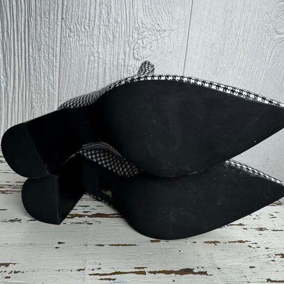 Jeffrey Campbell Coma Houndstooth Pointed Toe Bootie Boots Heel Women's Size 9 - Picture 6 of 10